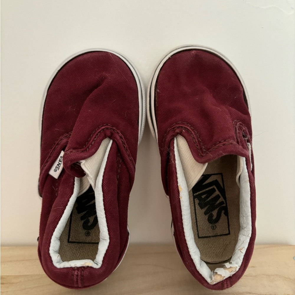 Vans todler Red Slip-On Shoes